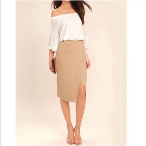 Lulus Nude Pencil Skirt